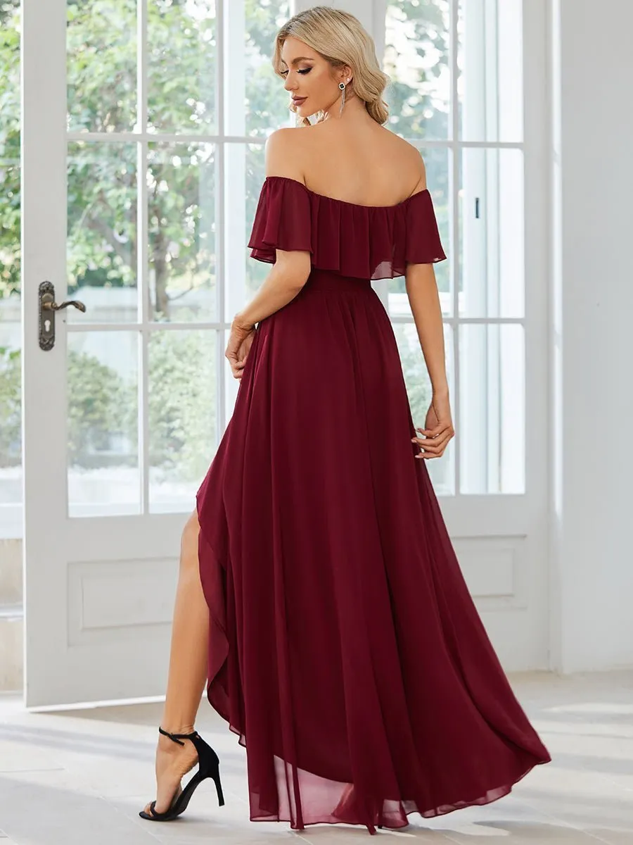 Ryley burgundy versatile off shoulder bridesmaid dress Express NZ wide